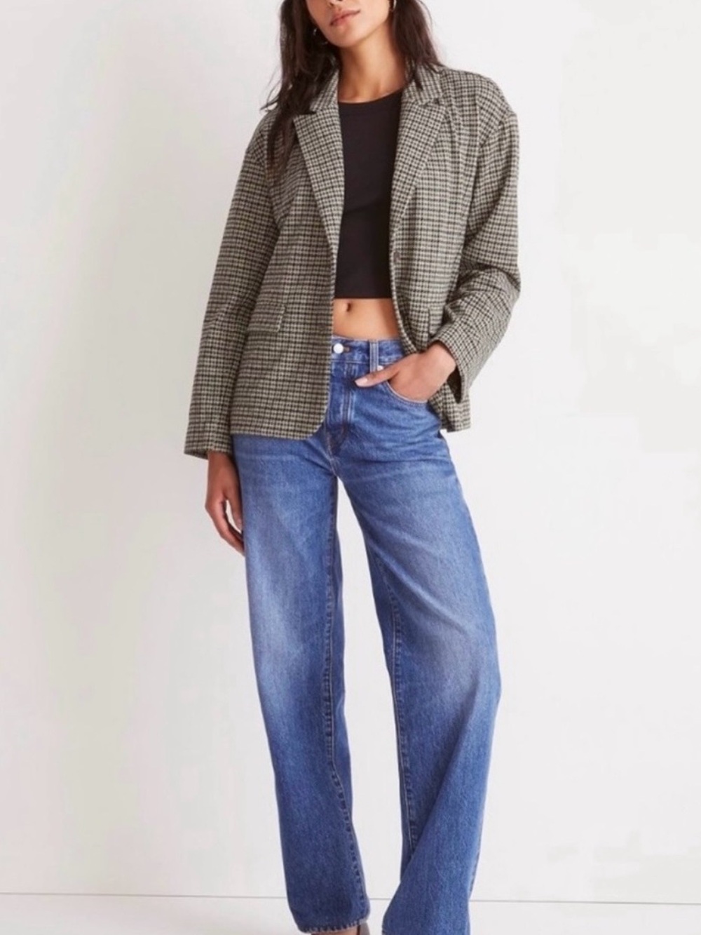 Madewell Houndstooth Blazer Jacket -
